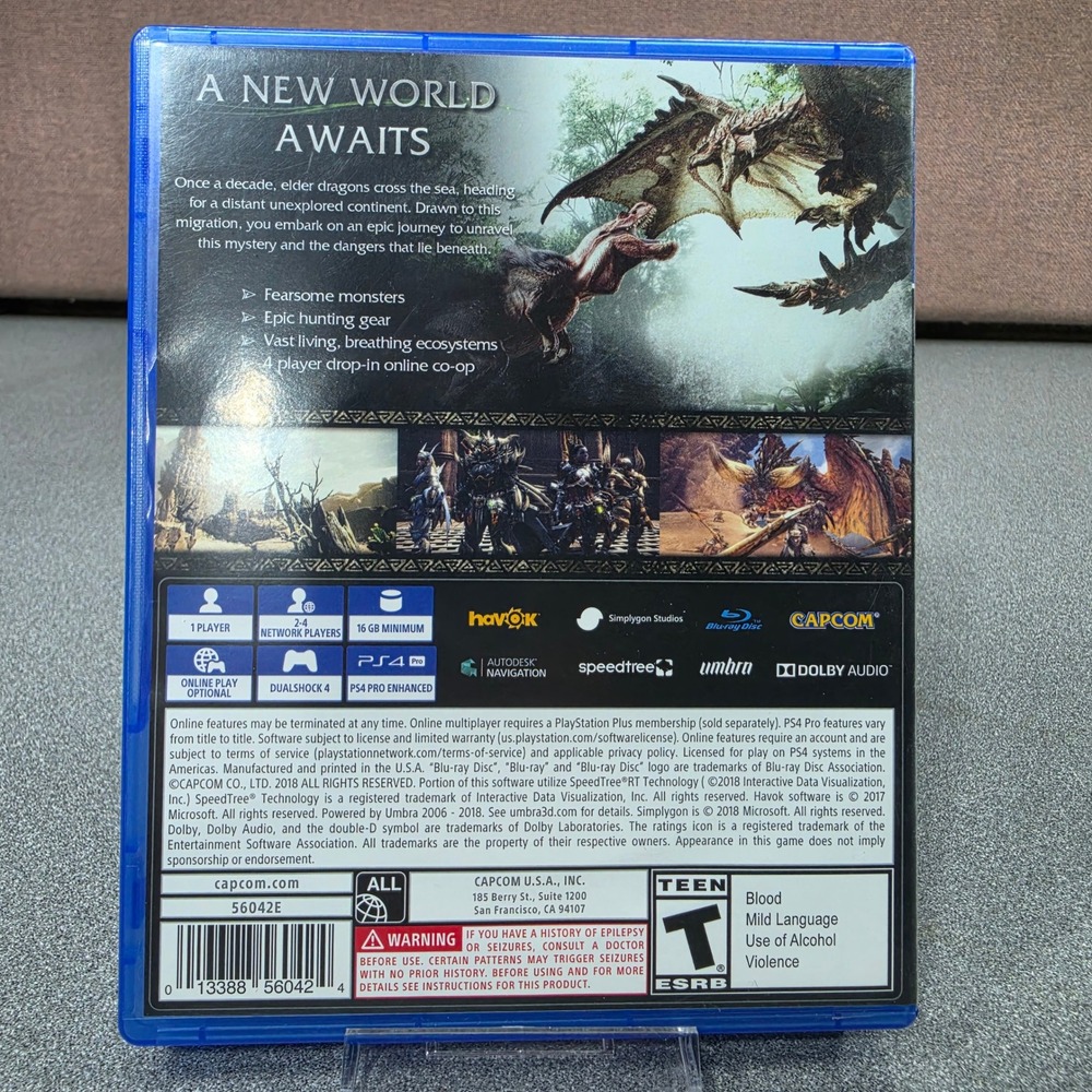 Capcom Monster Hunter World PS4 Excellent Blue Horizon Zero Dawn Content - Picture 2 of 3
